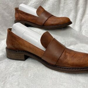 Free People Brown Leather Loafers